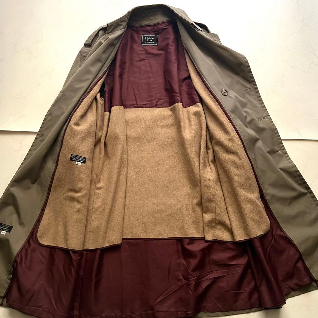 極美品 クリスチャンディオール ロング トレンチコート ライナー ベルト L相当