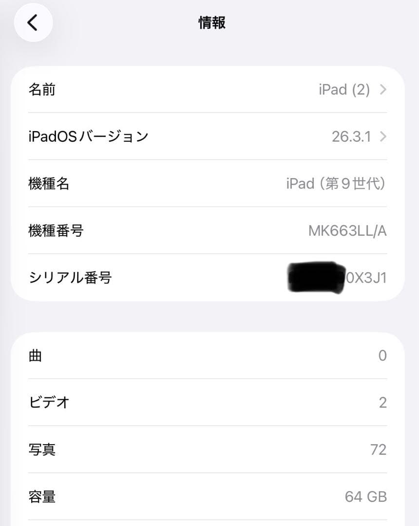 Apple iPad 第9世代 64GB セルラーモデル