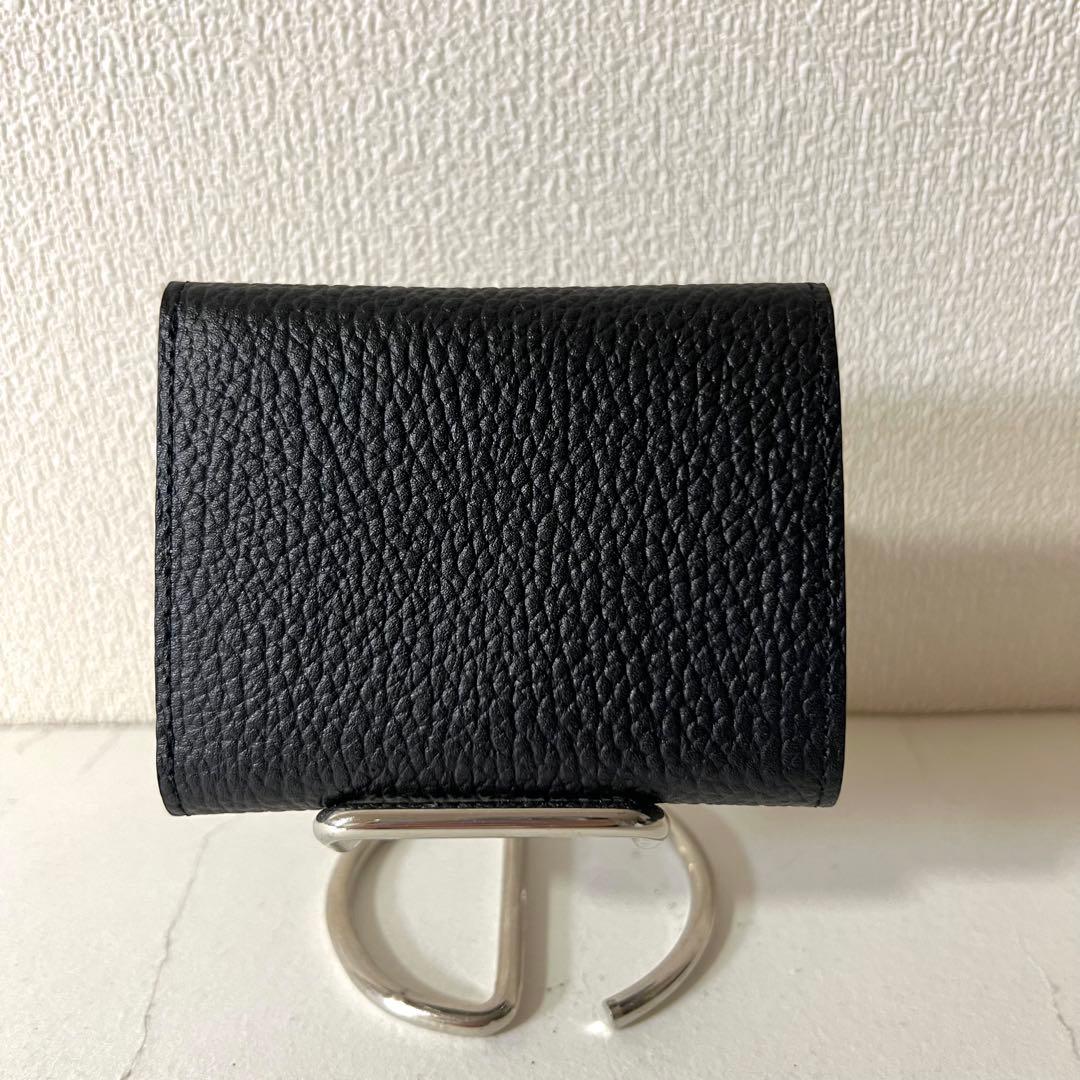 未使用品 ラシット モノグラム 3つ折り財布 ブラック 黒 レザー カード 箱付