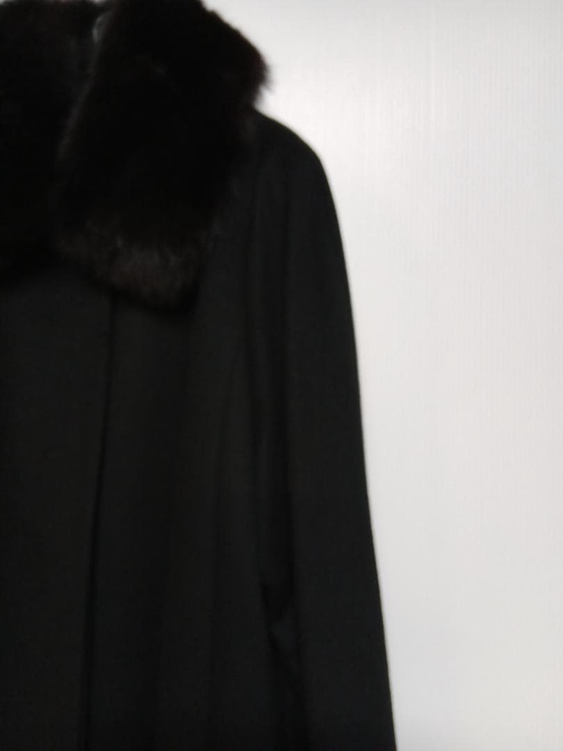 クリーニング済み カシミヤ100％ロングコート 13AR 黒