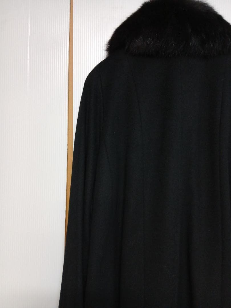 クリーニング済み カシミヤ100％ロングコート 13AR 黒