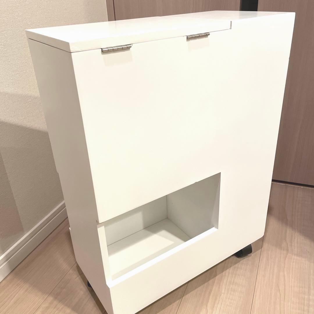 メルカリ市終了までお値下げ　鏡付きコスメボックス　メイクワゴン　可動式ドレッサー