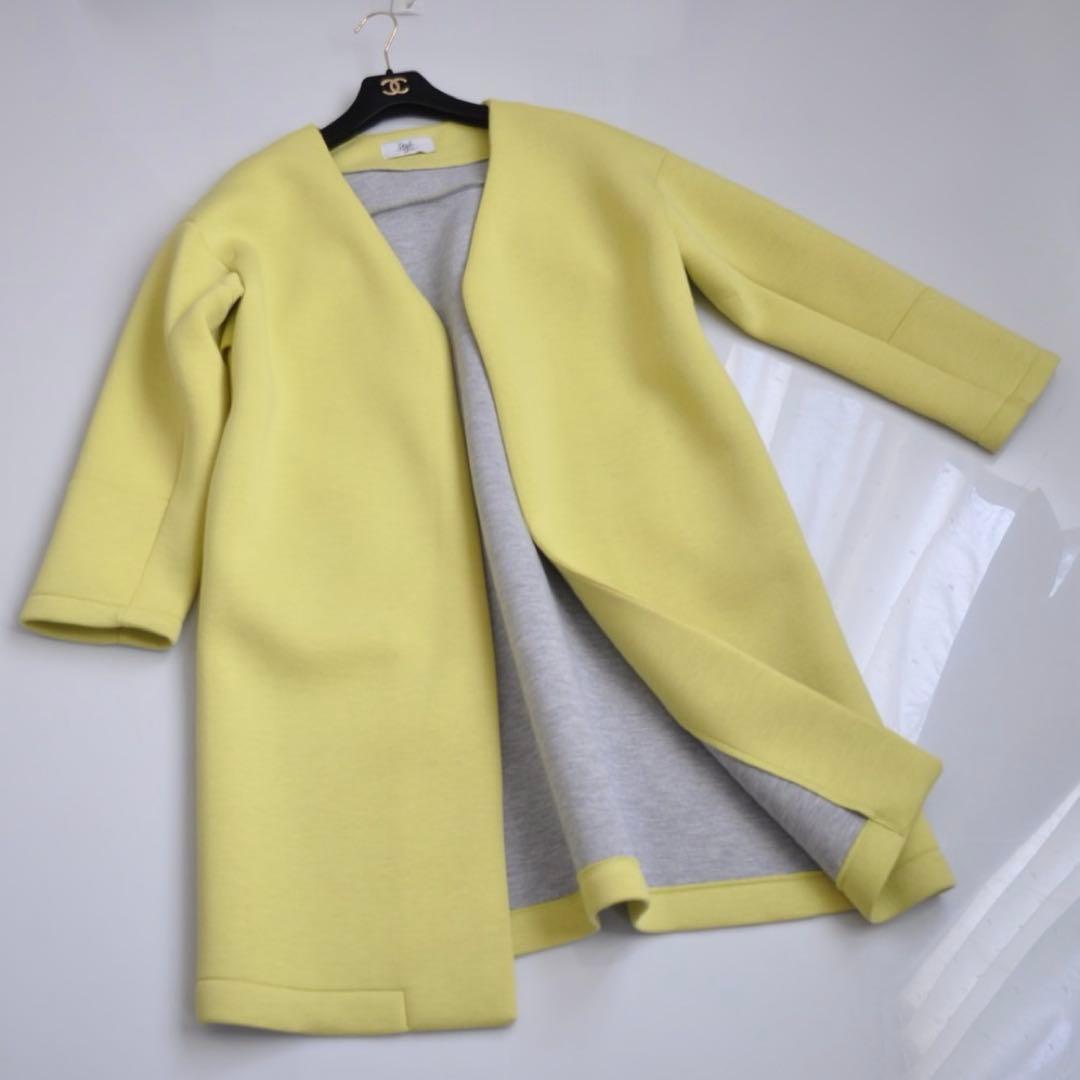 stylesea ♡ バックフリルデザインコート 淡イエロー