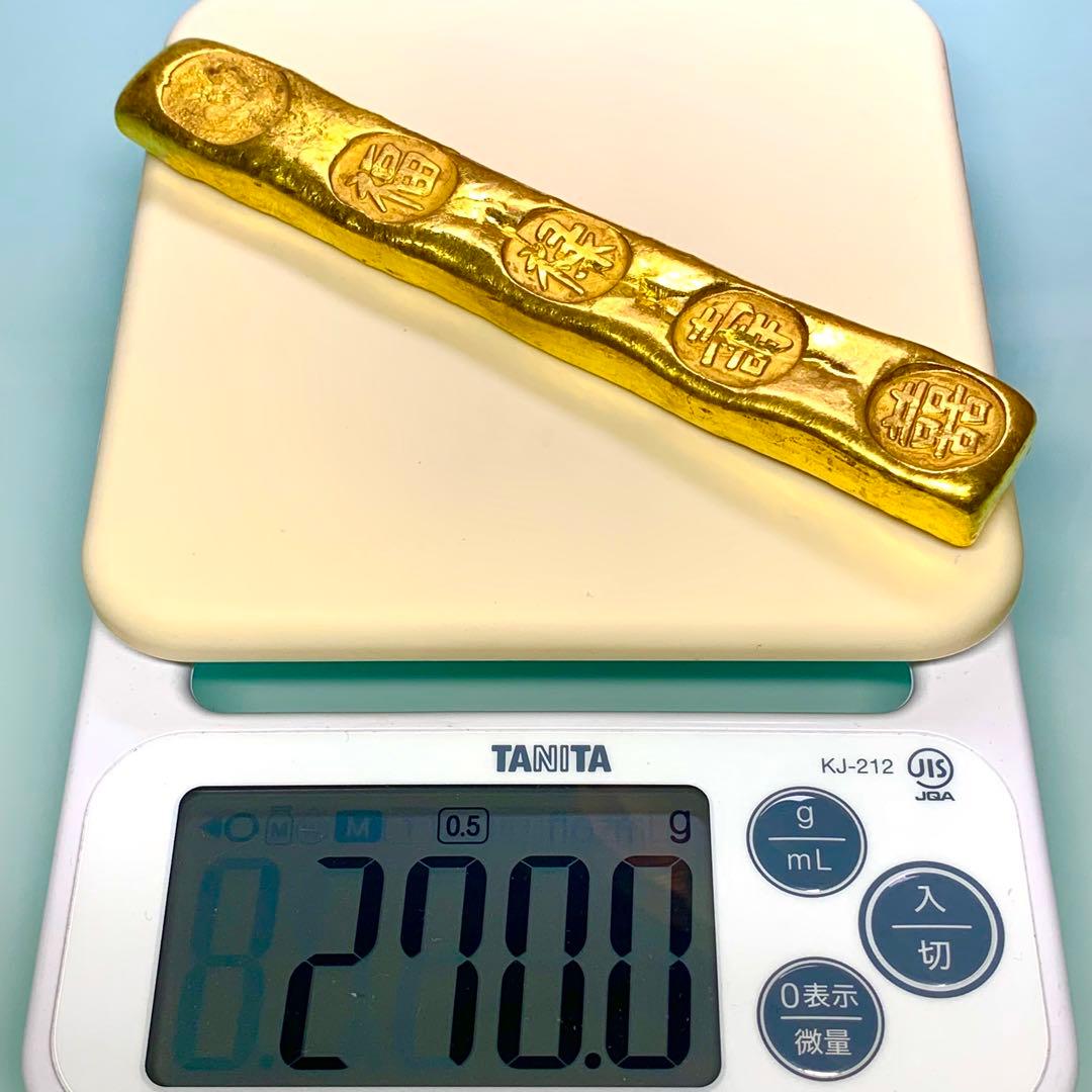 金貨　巨大な金條 古銭　福祿寿囍 金運パワー　開運用へ金元寶量目270g