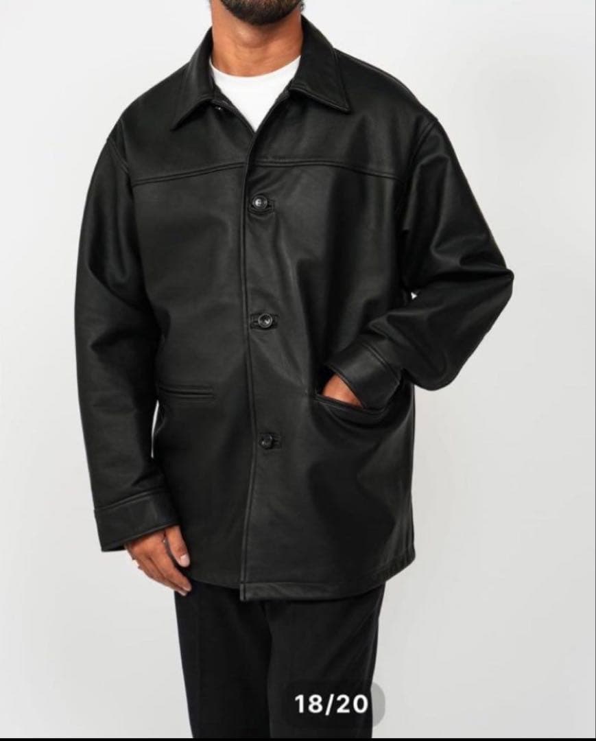 ジャケット・アウター OVY Waterproof Calf Leather Car Coat L