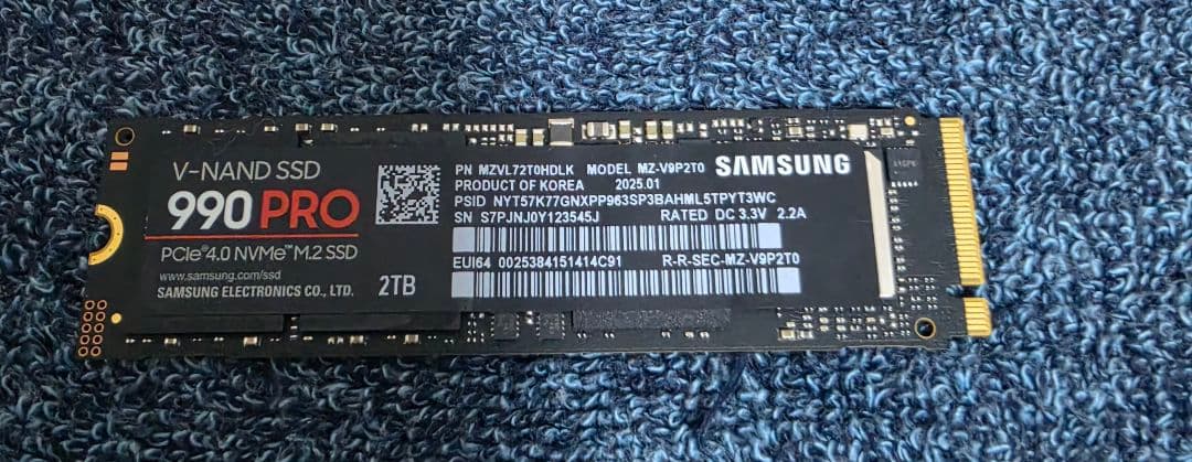 良品 Samsung 990 PRO 2TB NVMe SSD ★動作確認済