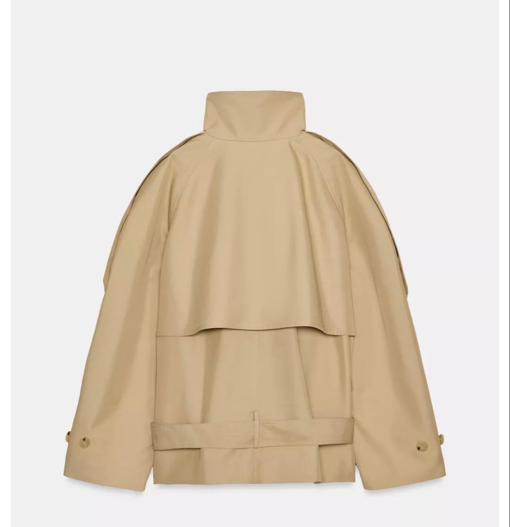 フ*ブ様 タグ付き新品★ZARAのショート丈ハイネックトレンチコート★Mサイズ★