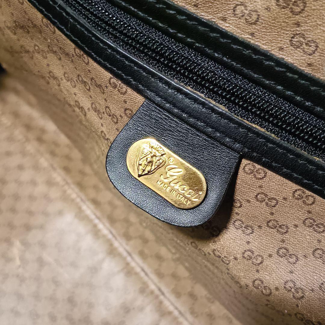 【本革希少モデル】GUCCI オールドグッチ ボストンバッグ ブラック 大容量