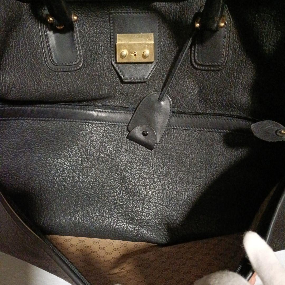 【本革希少モデル】GUCCI オールドグッチ ボストンバッグ ブラック 大容量