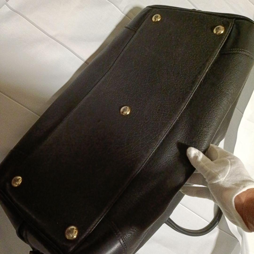 【本革希少モデル】GUCCI オールドグッチ ボストンバッグ ブラック 大容量