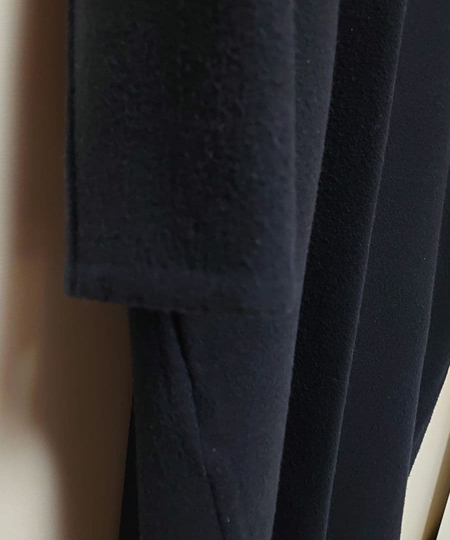 DEUXIEME CLASSE ☆ ダブルフェイスノーカラーコート・Black