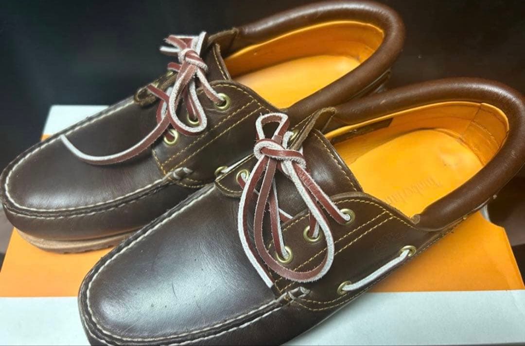 （美品）Timberland ブラウン スリーアイ　デッキシューズ