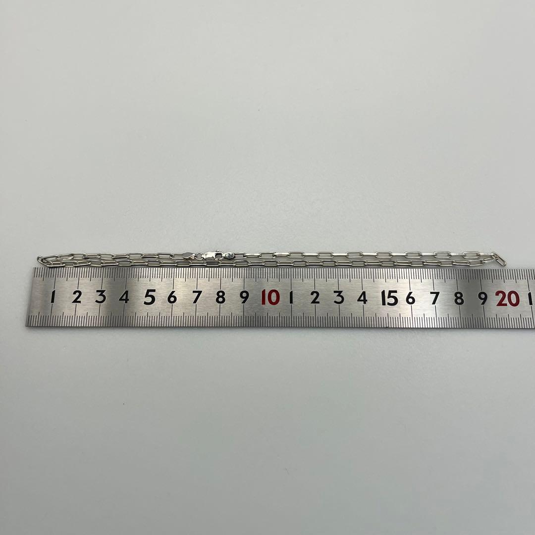 シルバー925 2面カット長あずきチェーン 3mm 40cm 小豆 チョーカー