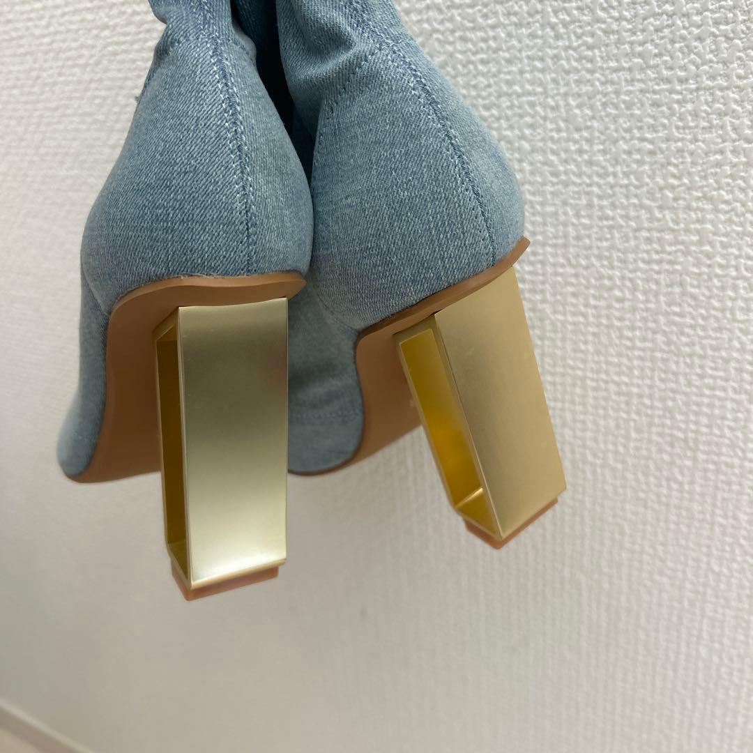 Yello デニムブーツ ライトブルー