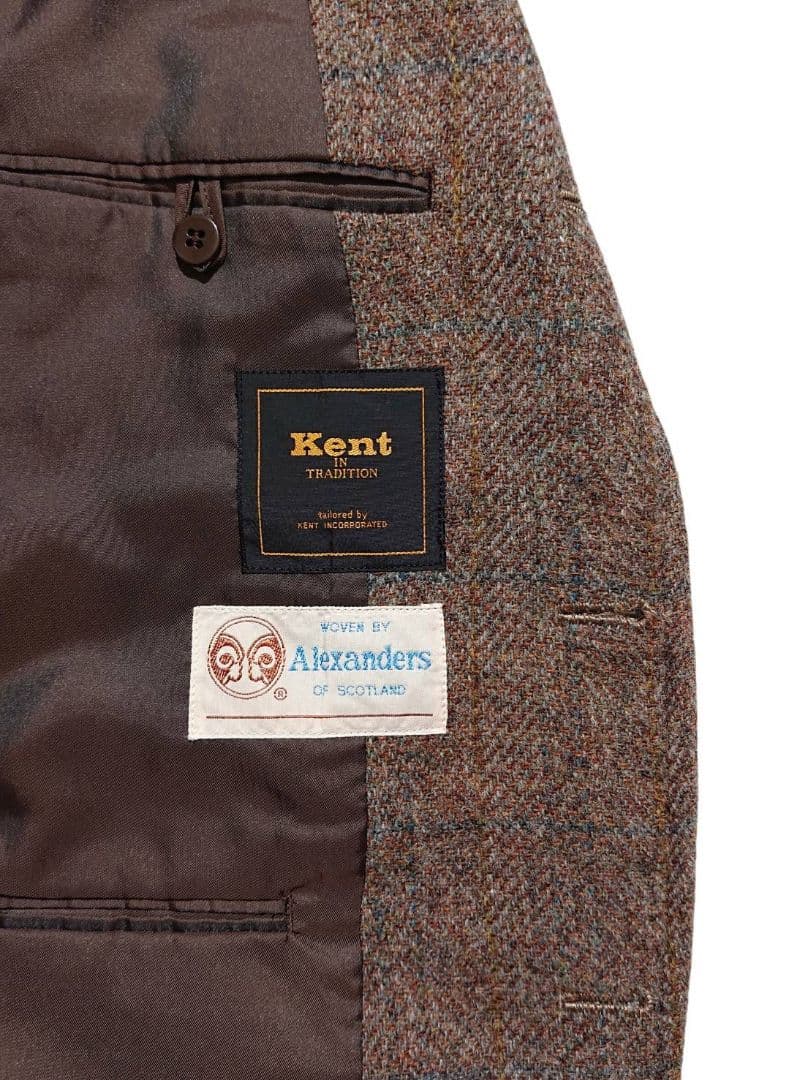 ほぼ新品 70年代 当時物 Kent ウールツイード テーラード ジャケット L