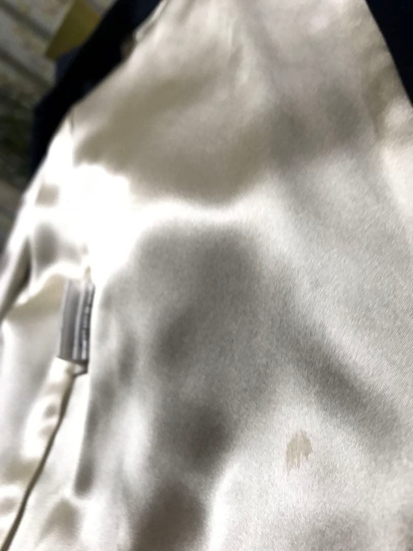 BARNEYS NEW YORK ネイビー シルクトレンチコート　38