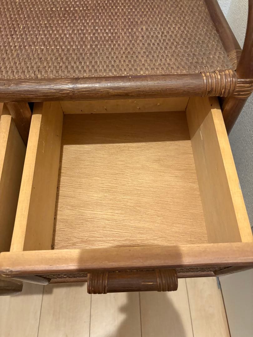 ꧁籐家具꧂ラタン4段チェスト（引き出し5杯）収納タンス レトロ　箪笥