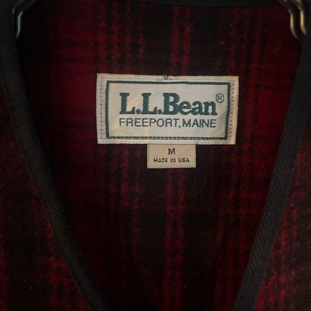 80s90s llbean エルエルビーン　ウールチェックベスト　USA M