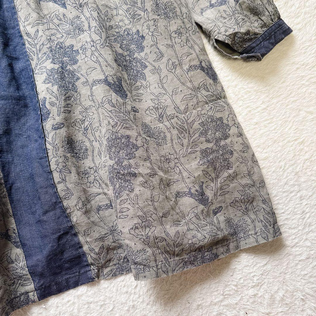 【c s】Vlas Blomme コルトレイクリネンチュニックワンピース