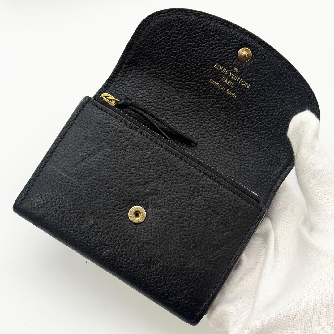 良品 IC内蔵 ルイヴィトン アンプラント ポルトモネ ロザリ 二つ折り財布 黒