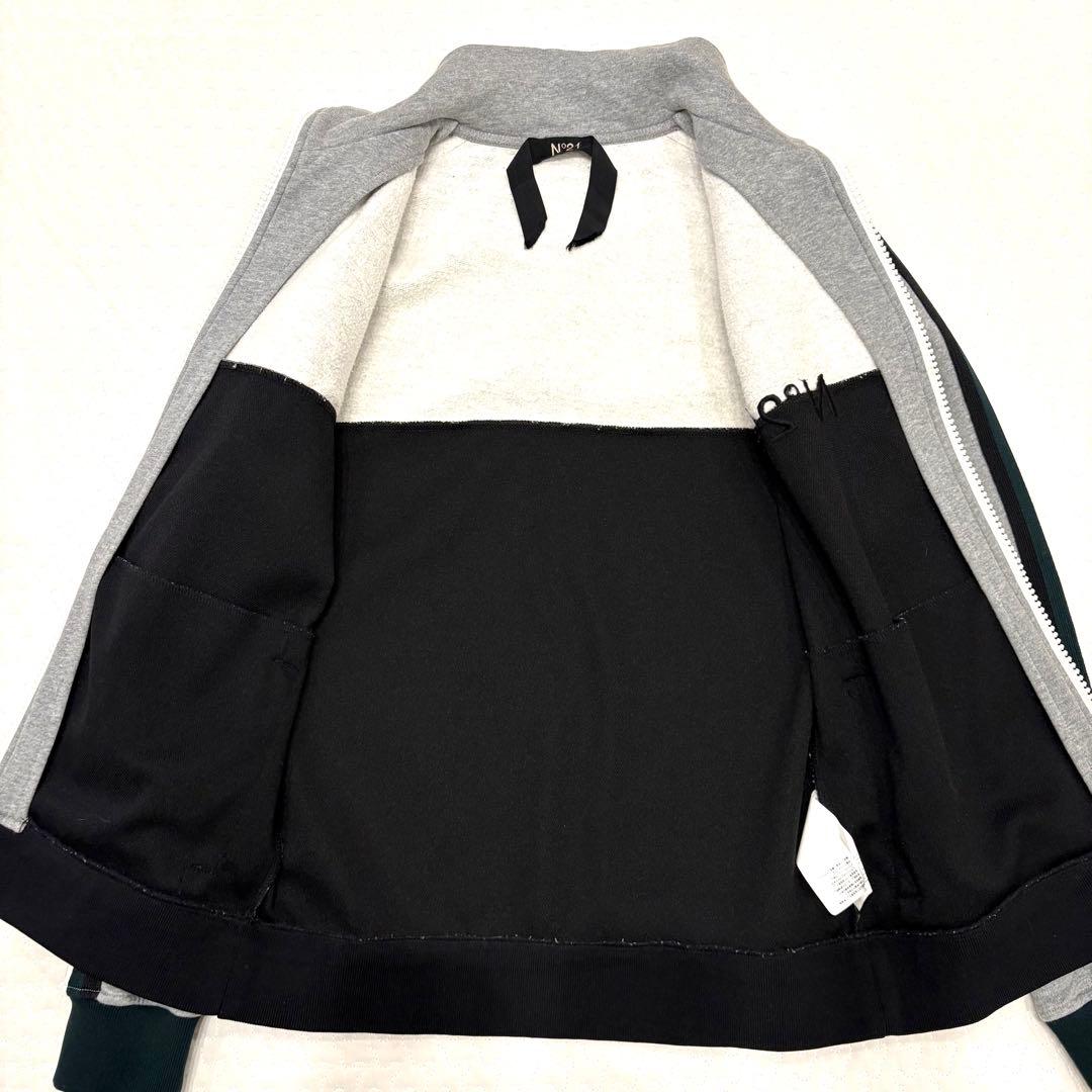 ☆美品☆N°21 トラックジャケット サイドライン ロゴ GY M