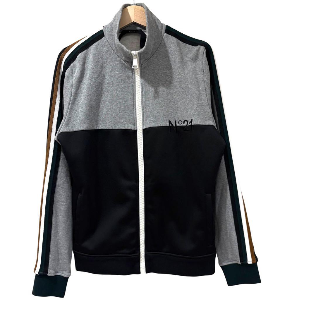 ☆美品☆N°21 トラックジャケット サイドライン ロゴ GY M