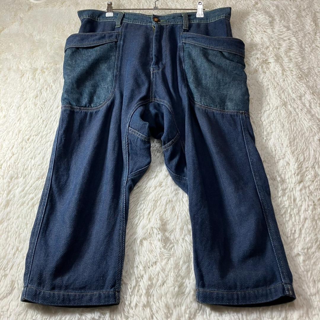 美品 GOHEMP ゴーヘンプ デニムパンツ サルエル 日本製 インディゴ 34