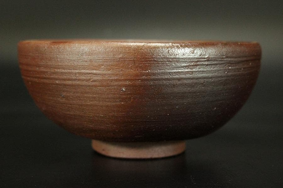 茶道具 備前焼 茶碗 初窯 陶山造 共箱(メ1768)