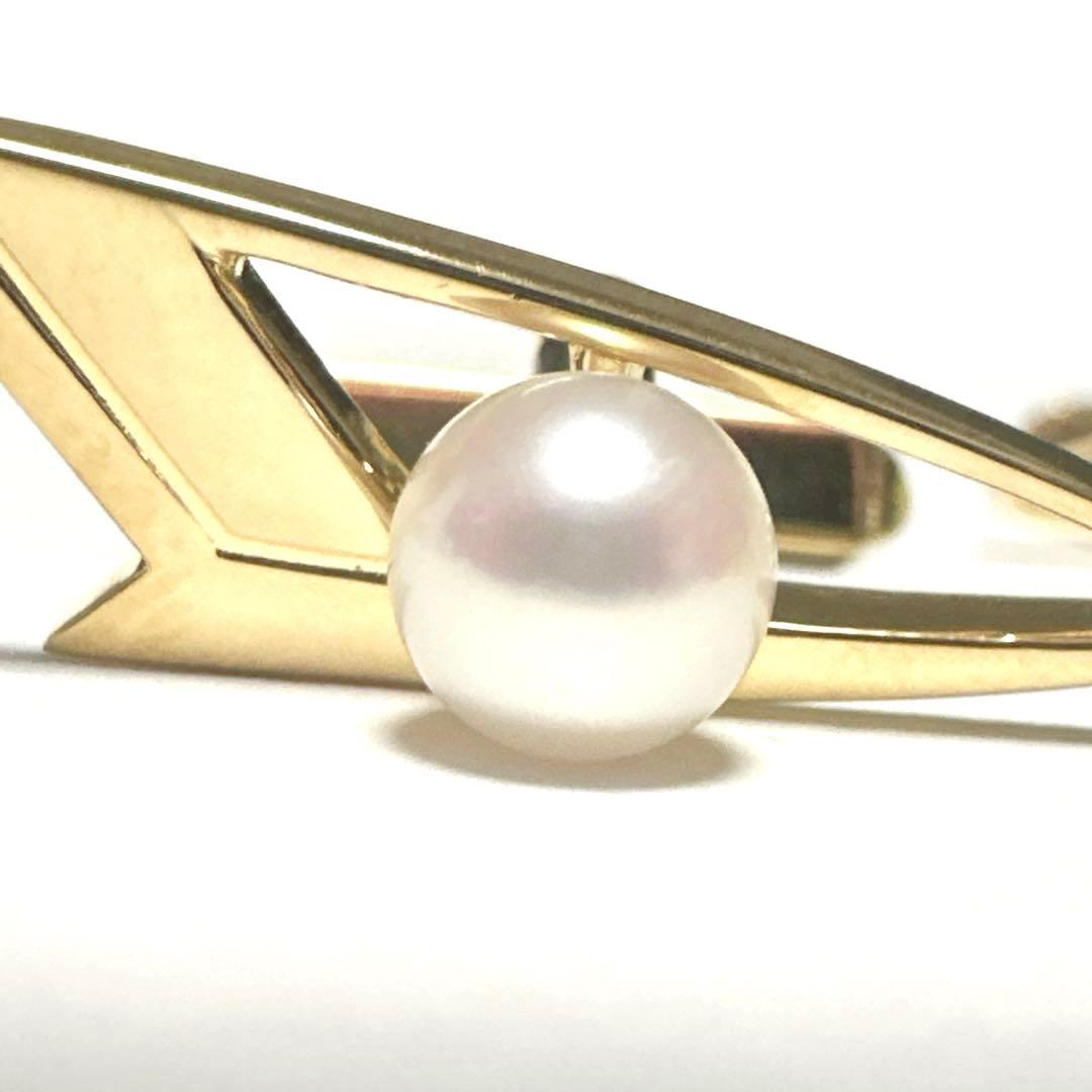 極美品　MIKIMOTO　ミキモト　カフス　メッキ　パール約6mm　ゴールド