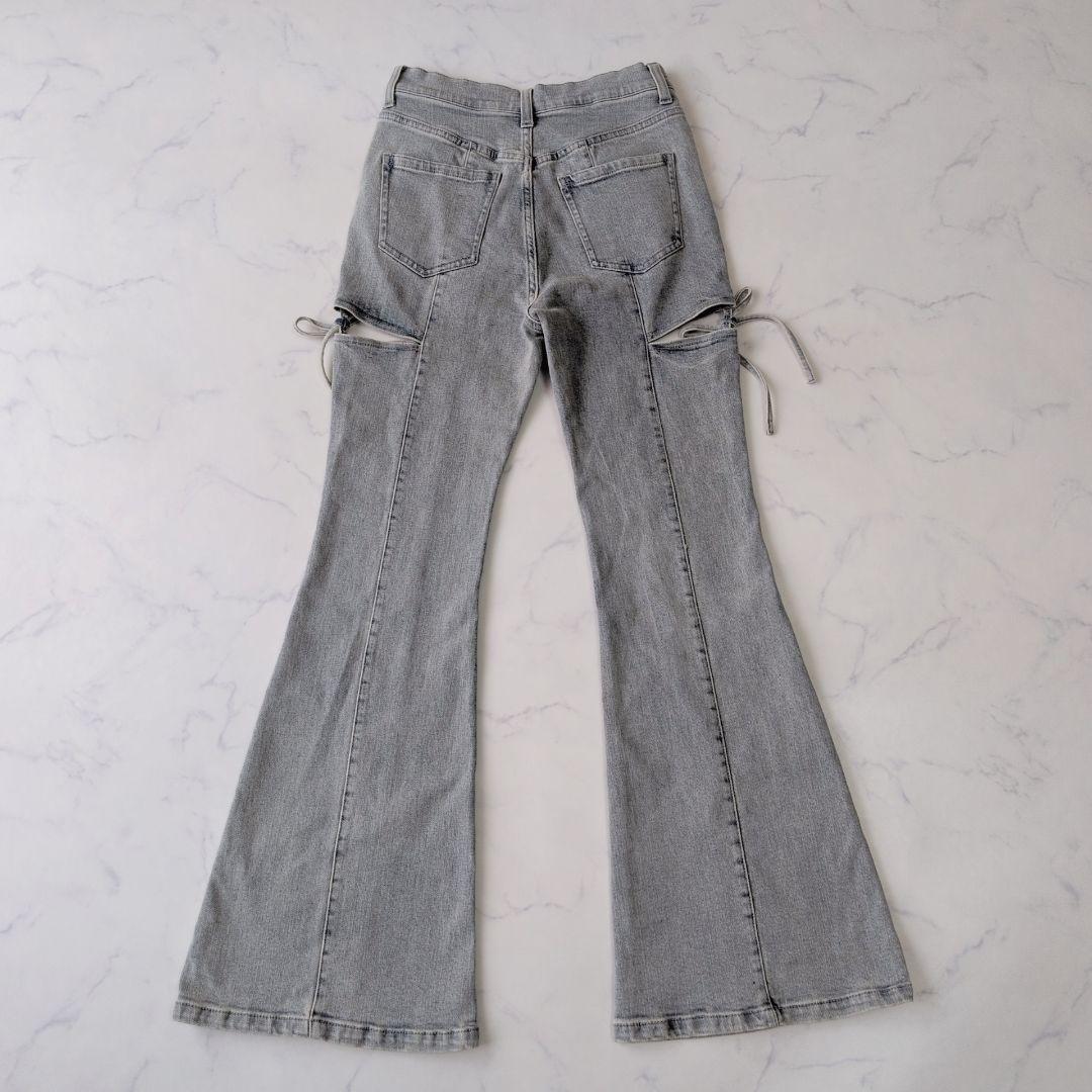 【新品】RESEXXY カットアウトリボンデニムパンツ アイスブルー Mサイズ