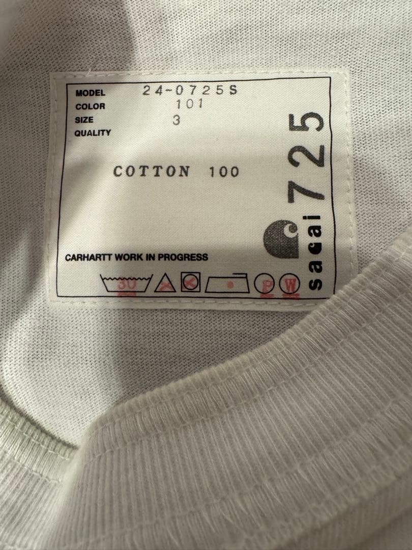 SS 24 sacai carhart Tシャツ サイズ3