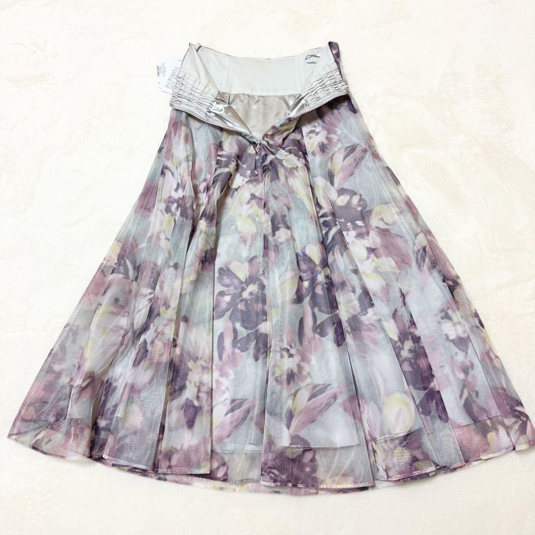 【アプワイザーリッシェ】新品タグ付 フレア ロング スカート 花柄 大花 2