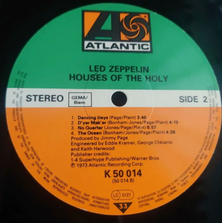 ドイツ盤Led Zeppelin - Houses of the Holy