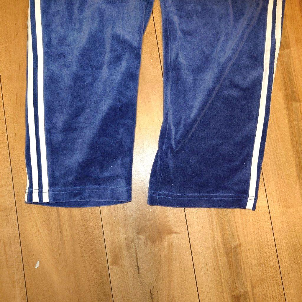adidas originals アディダス ベロア トラックパンツ ブルー