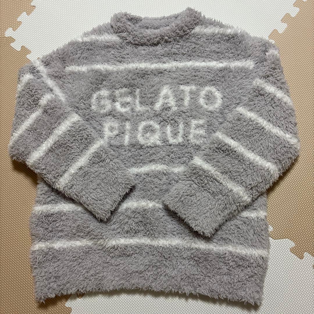 GELATO PIQUE ルームウェアセット グレー ストライプ　レディース