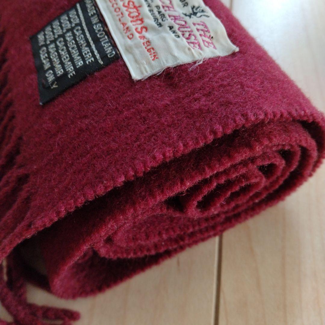 Johnstons カシミヤ100% マフラー　ボルドー