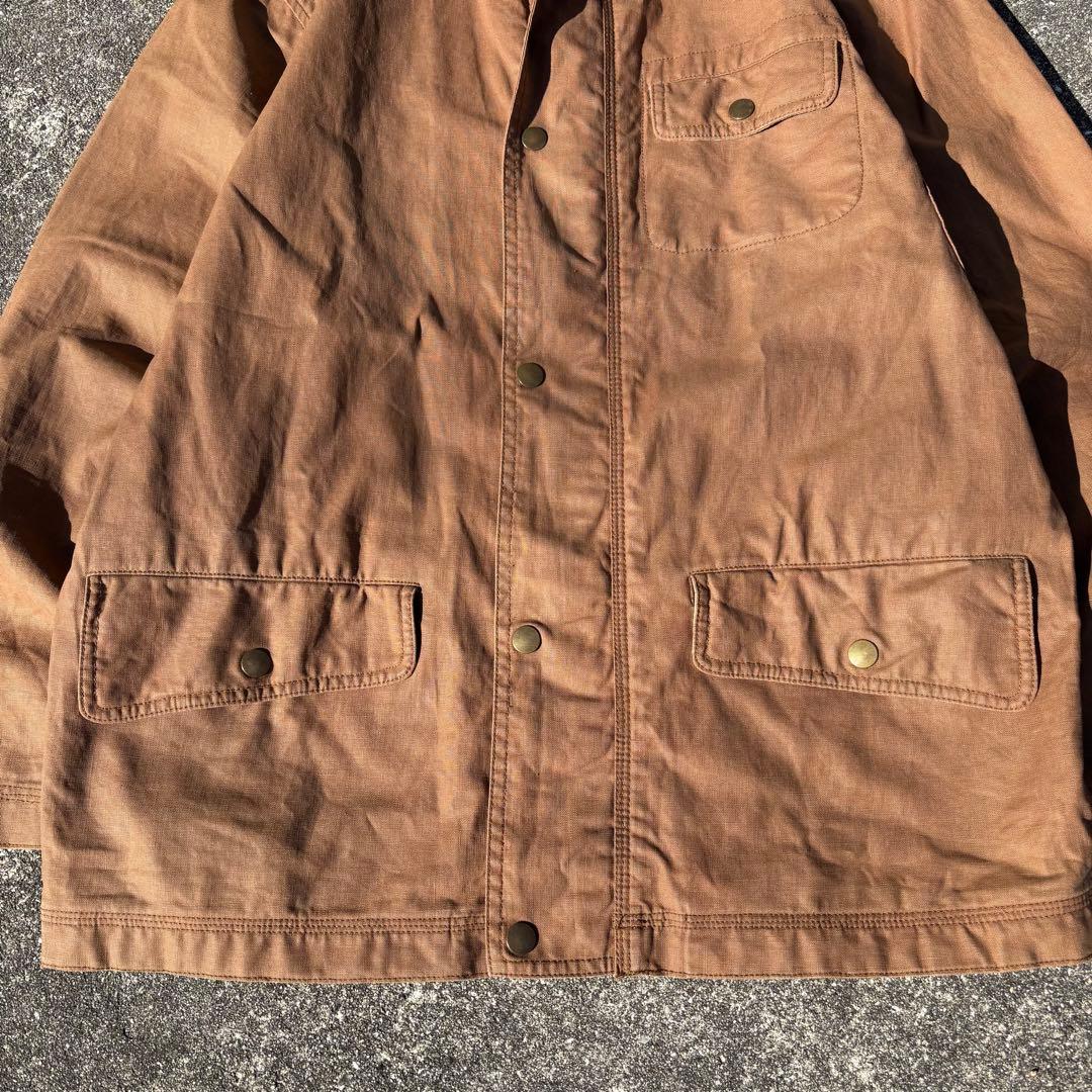 90s OLD GAP リネンジャケット カバーオール ブラウン 白タグ