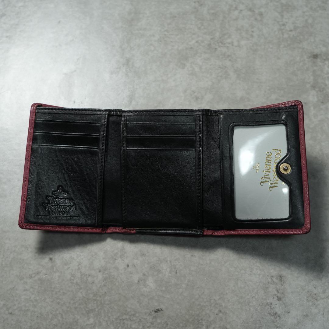 Vivienne Westwood 三つ折り財布 ピンク 金具 オーブ 刻印