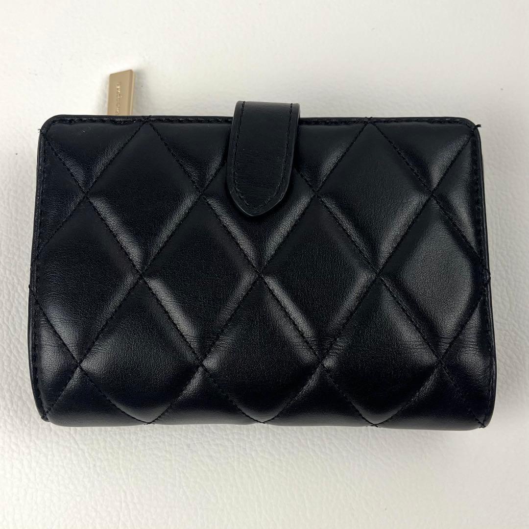 ほぼ未使用✨ ケイトスペード キルティング コンパクト 2つ折り財布 ステッチ