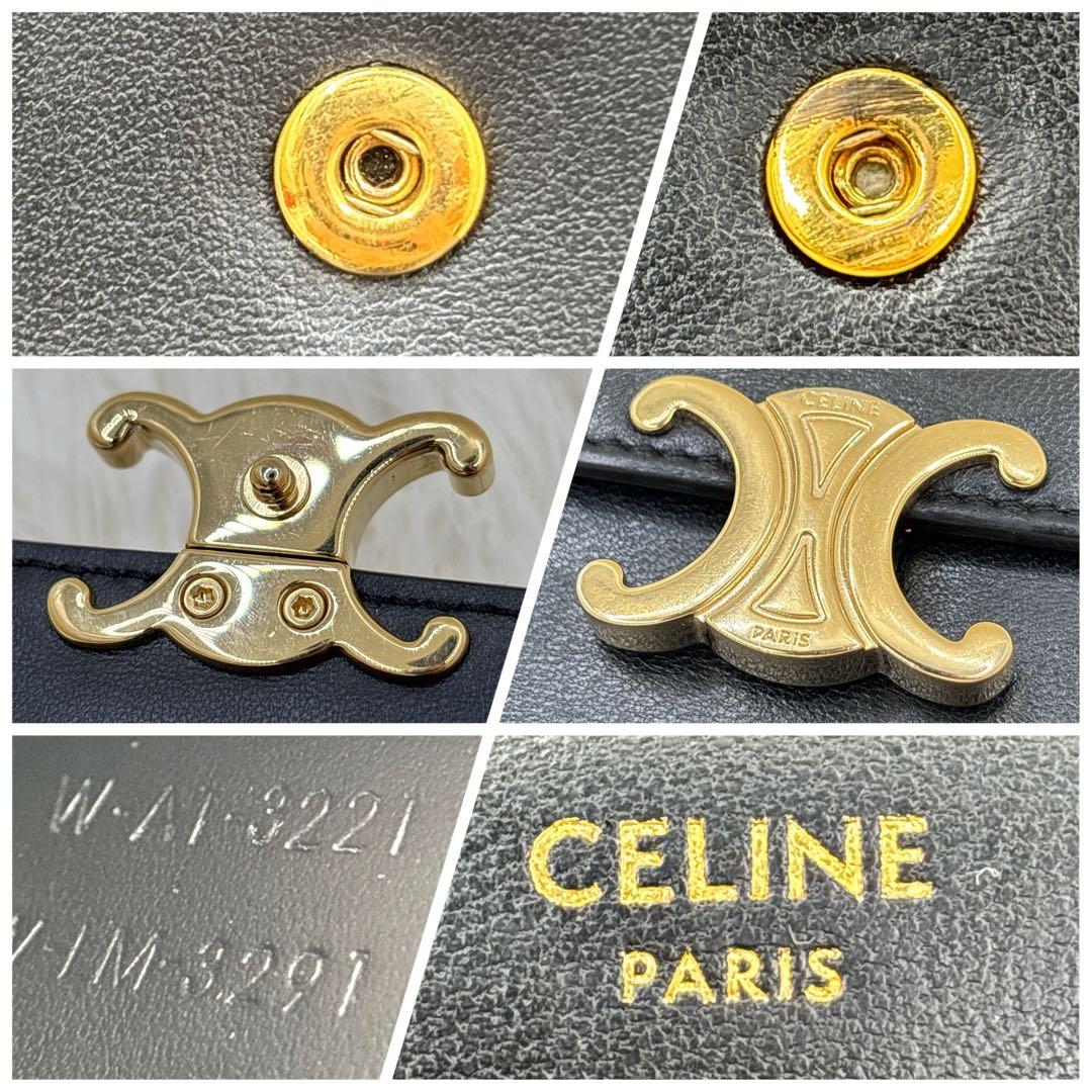 CELINE セリーヌ スモールフラップウォレット トリオンフ 三つ折り財布 黒