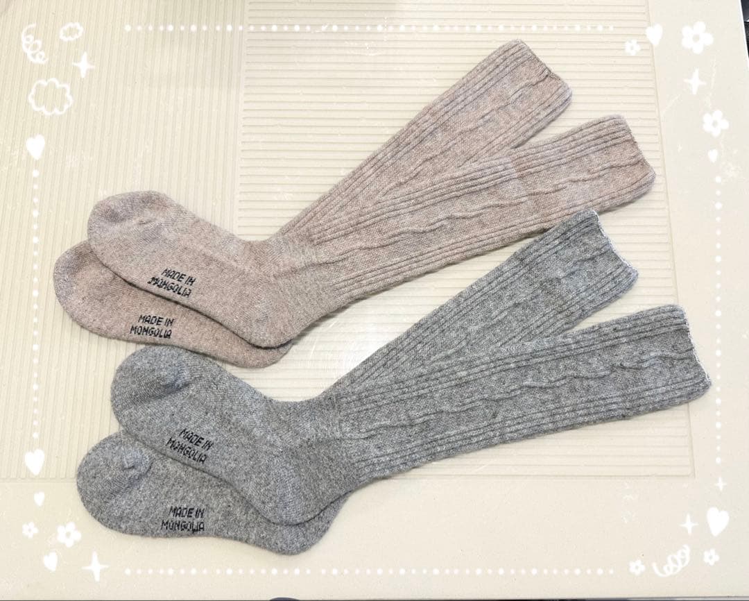 5足☆モンゴル製❤︎ヤクのウール90%☆数量限定ロング靴下❤︎