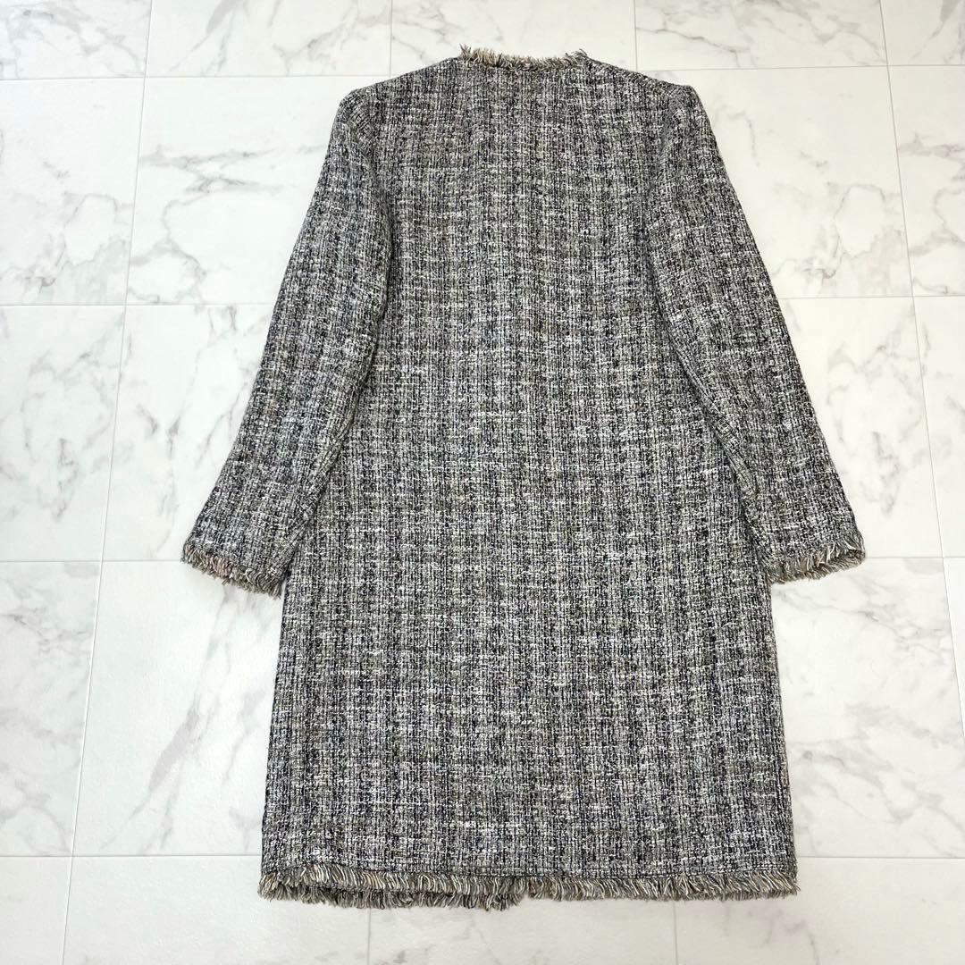 theory 2020SS 華やかミックスツイード　ノーカラーコート　P