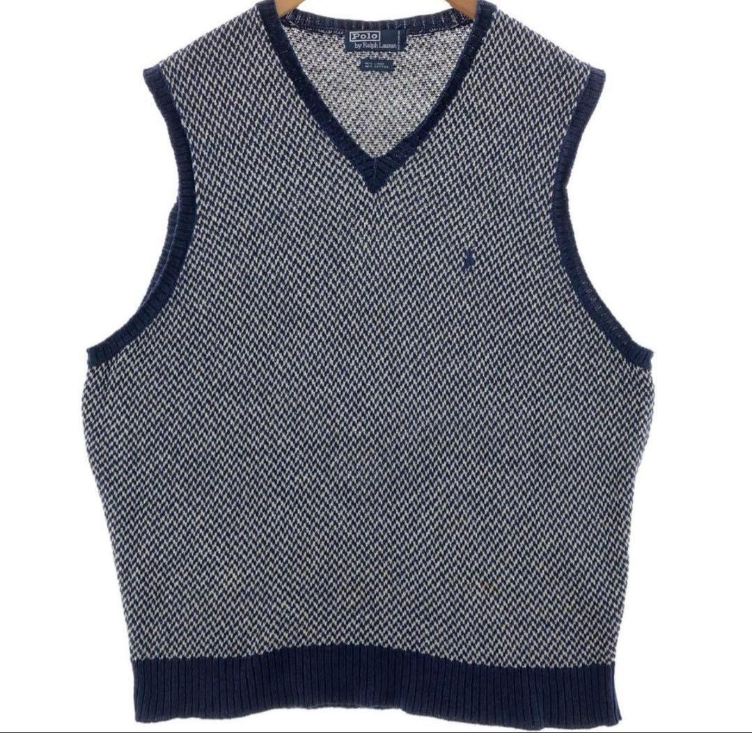 Polo by Ralph Lauren チェック柄ニットベスト L