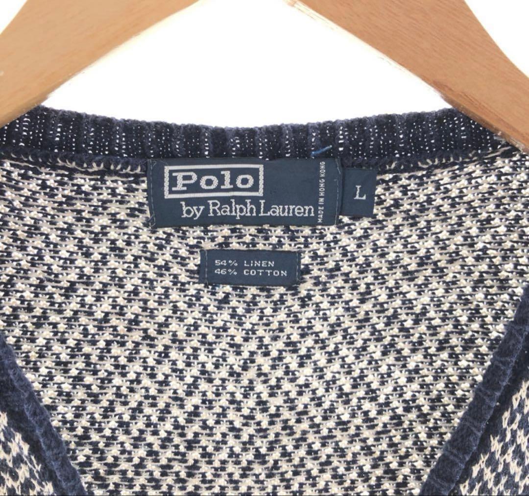 Polo by Ralph Lauren チェック柄ニットベスト L