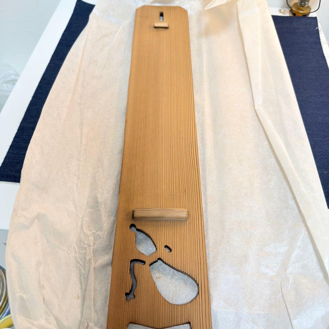 2点セット 短冊掛け 焼杉 瓢箪透かし彫り 加藤卯村 銘 短冊付 新品専用箱付