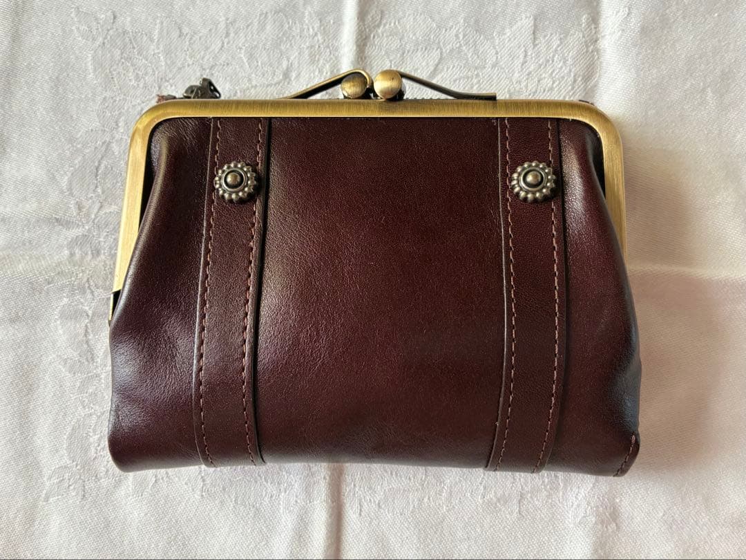 【極美品】Dakota ダコタ 折り財布リードクラシックがま口 チョコ 箱付