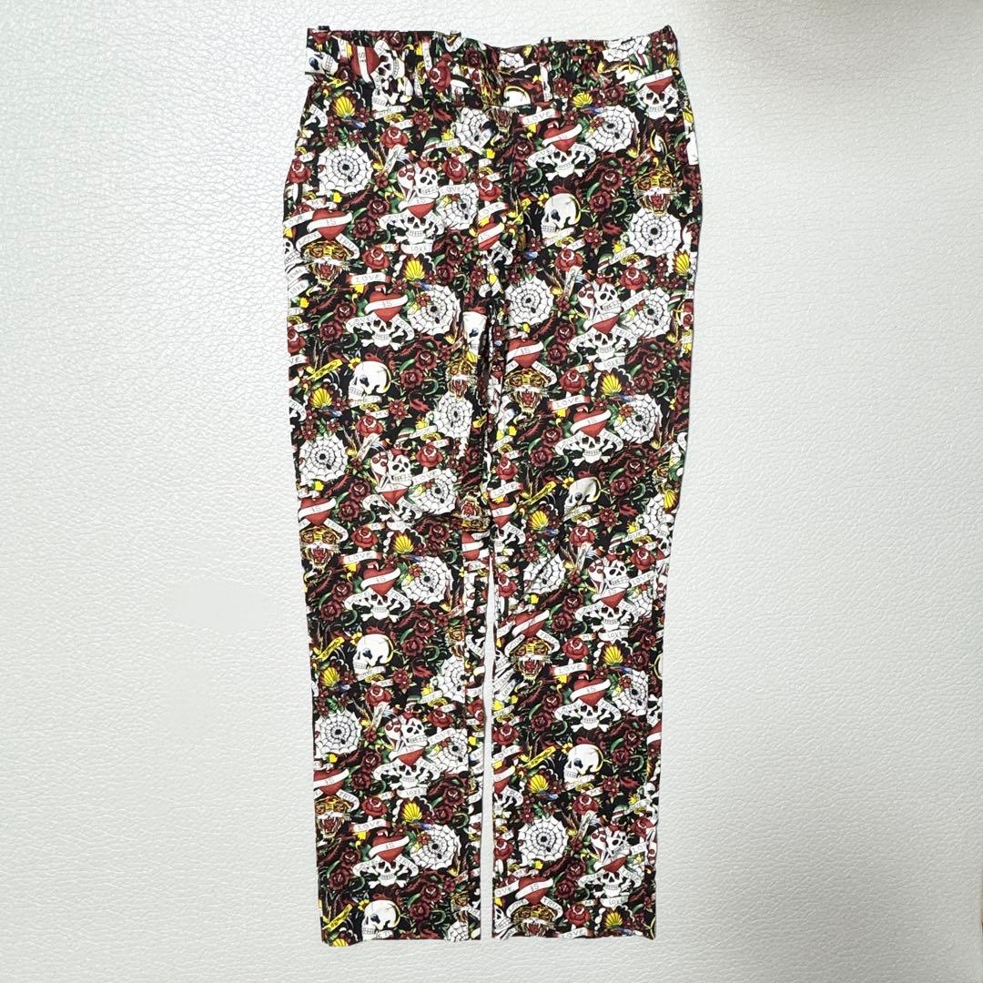 希少 Ed Hardy セットアップ スーツ スカル タイガー 刺繍 ブラック
