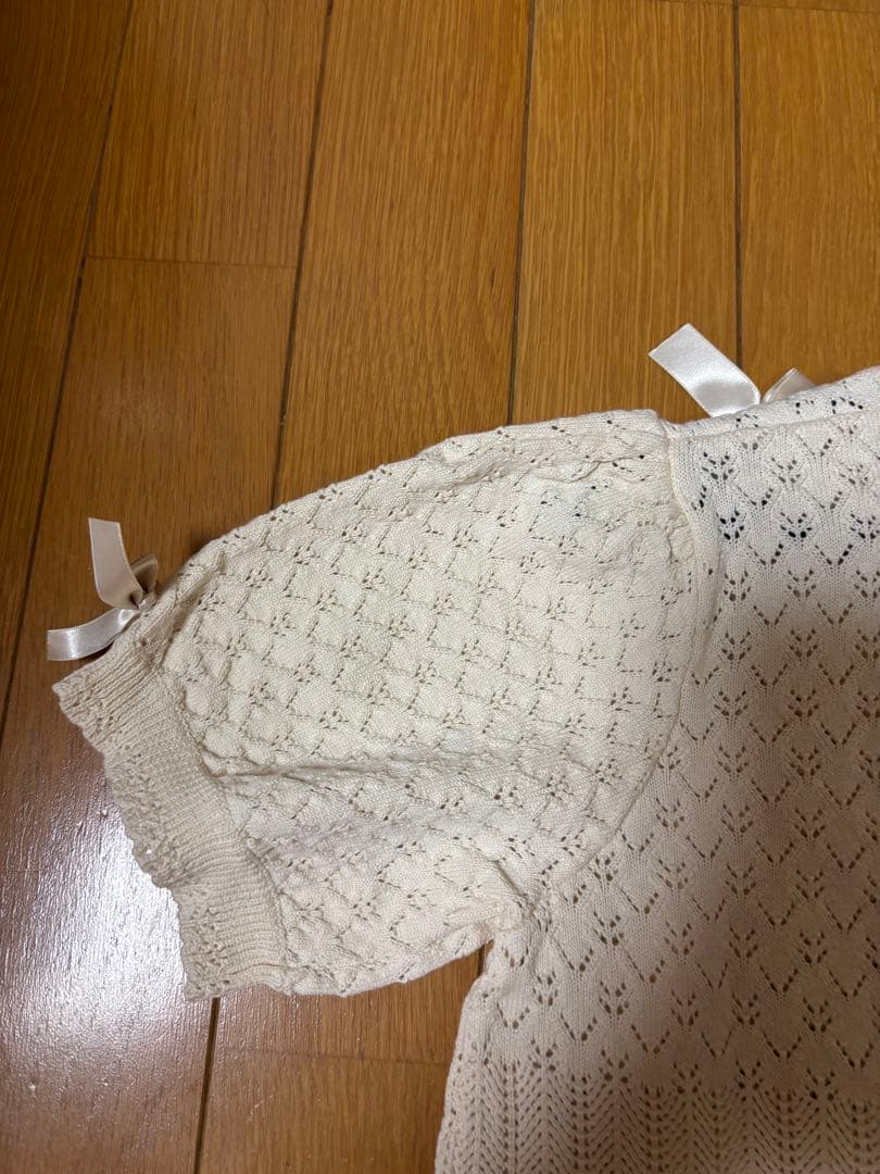 PINK HOUSE アイボリー 半袖カーディガン