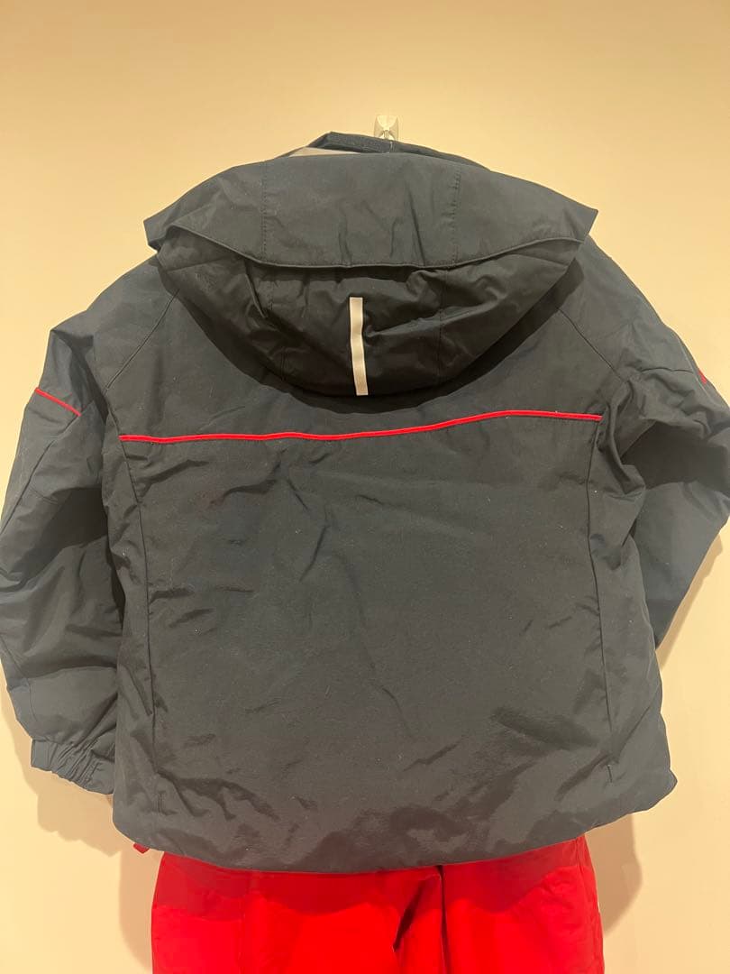 【美品値下】DESCENTE キッズスキーウェア上下セット 110サイズ　紺赤