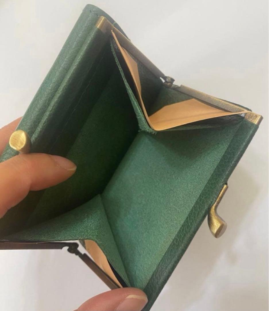 【IL BISONTE】新品　がま口財布　ヴェルデ　グリーン　人気希少